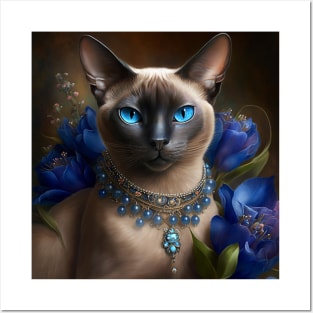 Tonkinese Cat Beautiful Portrait Posters and Art